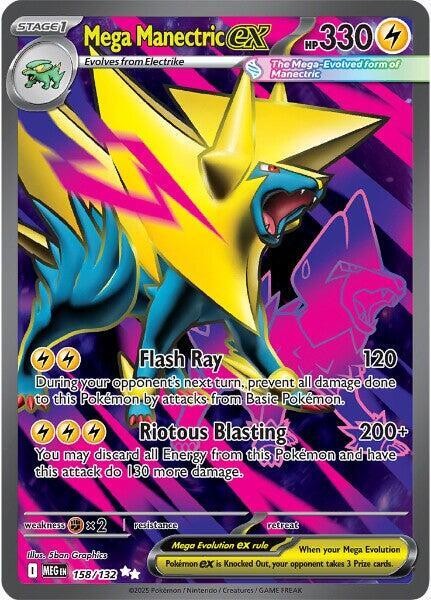 Mega Manectric ex Holo Ultra Rare ME01: Mega Evolution 158/132 NM