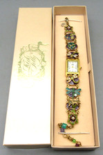 Vtg RARE Kirks Folly Gold Tone Dragonfly Watch Fits 7-8