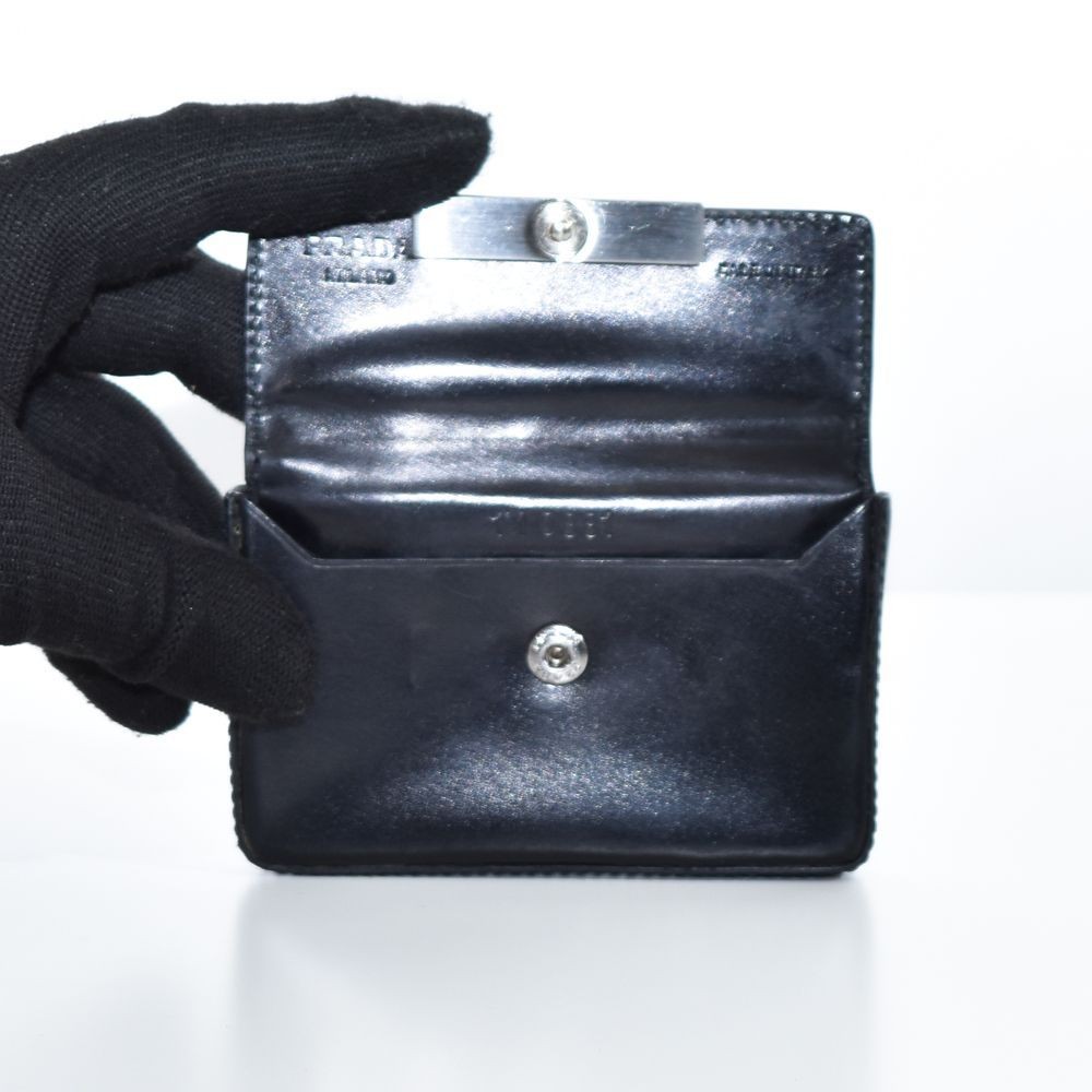 Prada Leather Card Case Business Card Holder Logo Lightweight Used thumbnail 5