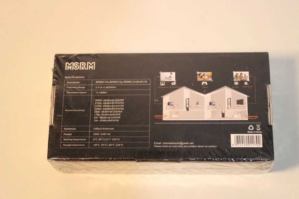 MSRM US302 WiFi Range Extender Signal Booster 300Mbps 2.4GHz Wireless Repeater - Image 2 of 4