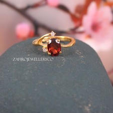 Natural Garnet Ring, 925 Sterling Silver, January Birthstone, Garnet Ring,