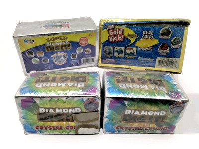 Grin Studios Dig It! LOT OF 4: 1 Super Gold & Diamond, 2 Small Diamond Open Box