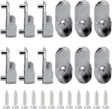 12 Pcs Oval Closet Rod End Support Metal Wardrobe Rod Brackets Zinc Alloy Closet
