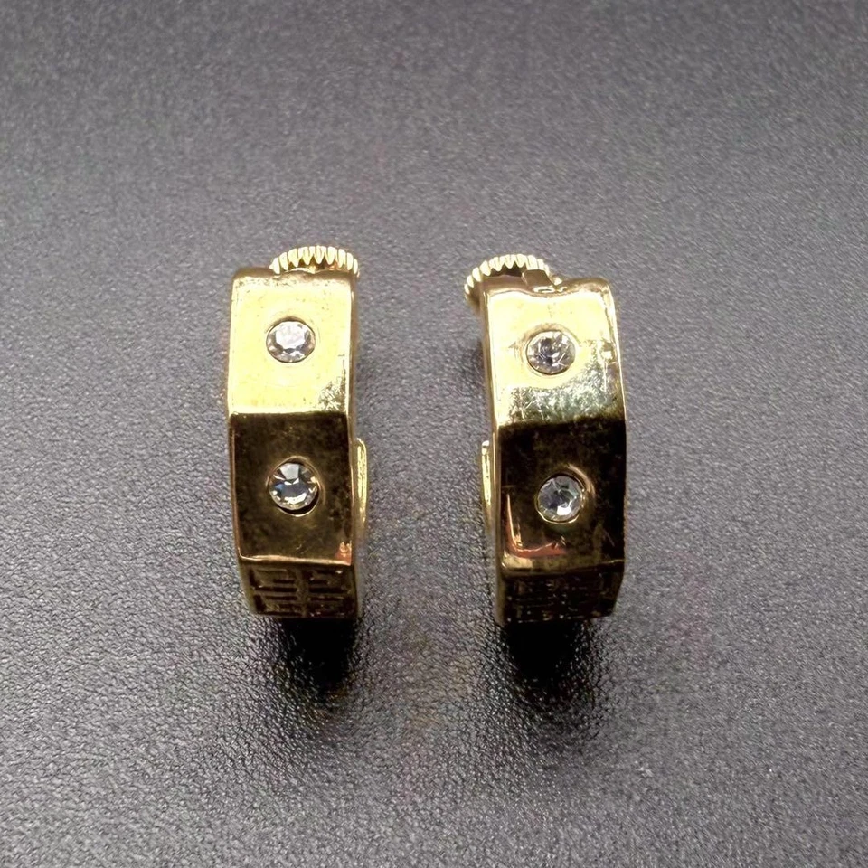 Pendientes GIVENCHY 4G Logo Estrás Tono Dorado Mujer Joyería Auténticos Excelente Foto 3 de 4