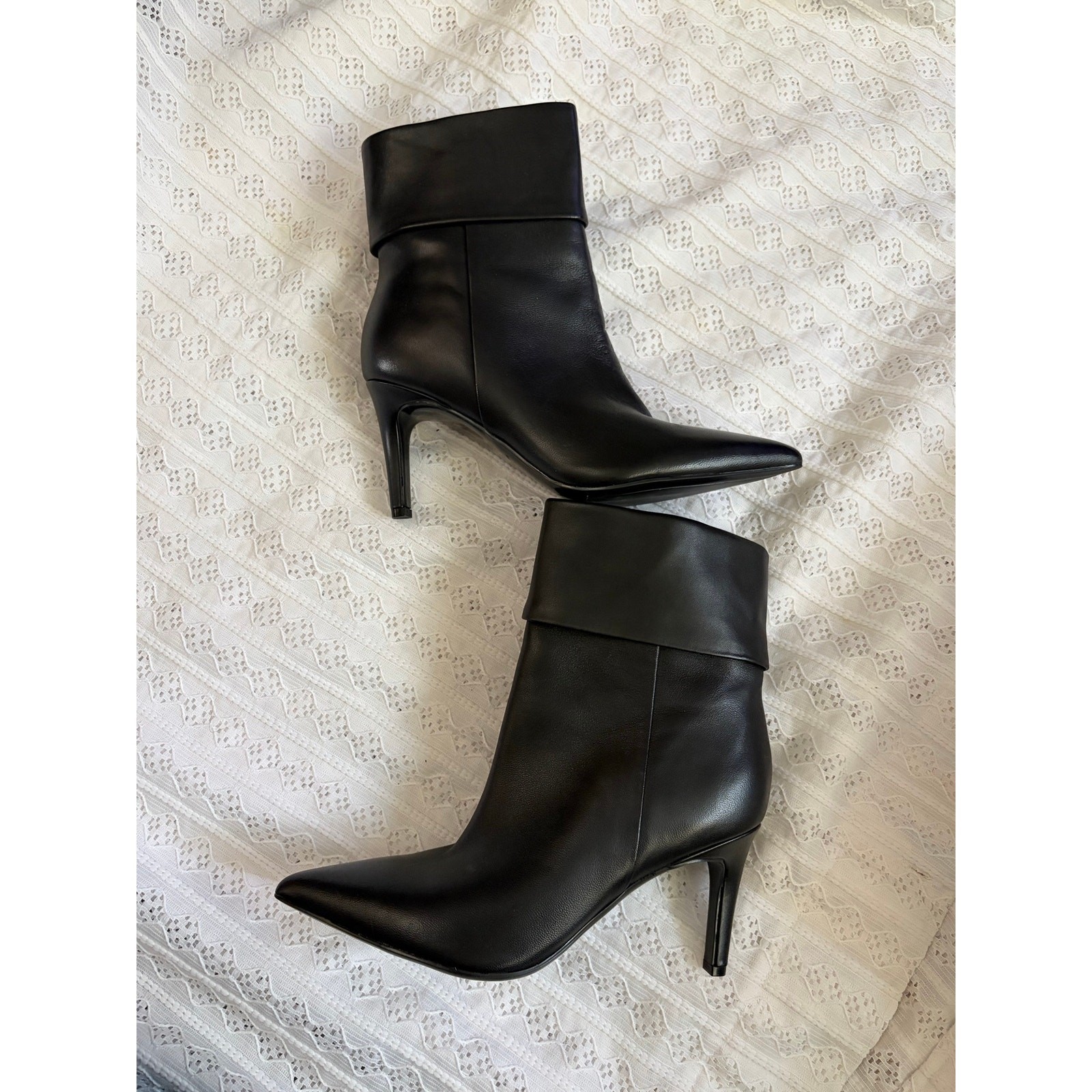 Marc Fisher Black Pointed Toe Ankle Boots Stiletto Heel Women's 8.5M