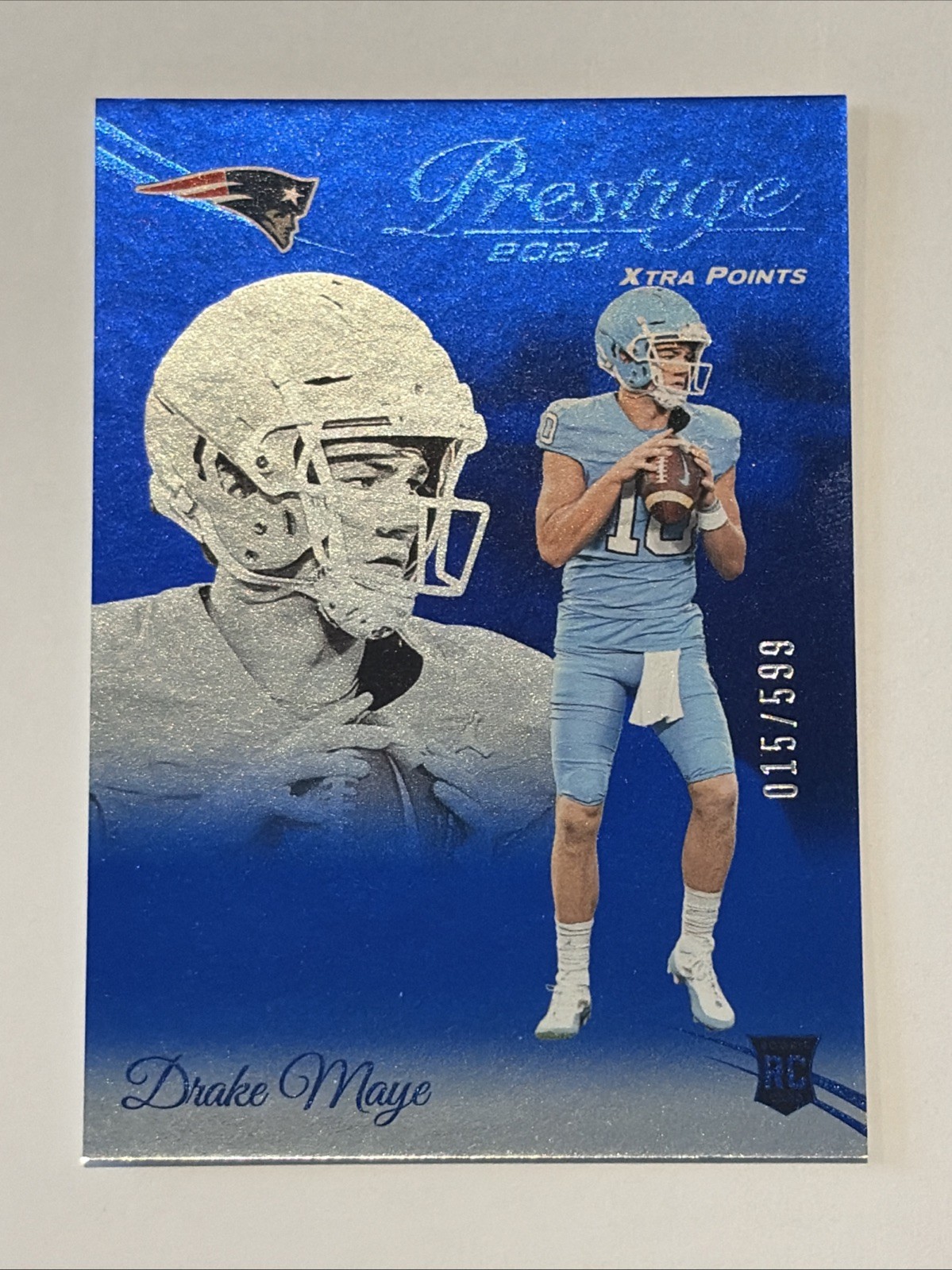 2024 Panini Prestige - Rookies Drake Maye #304 Xtra Points Blue /599 (RC)