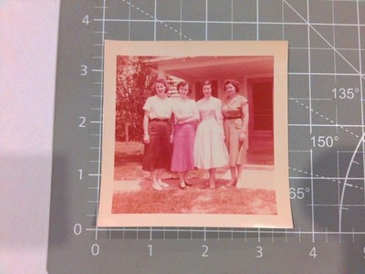 Four Young Women 1950s Snapshot Photograph Kodacolor Print 1955 Vintage