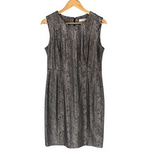 Vintage Calvin Klein Womens Metallic Snake Print Sleeveless Shift Dress Size 10