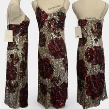 Mac Duggal NWT 17028 Elegant Sequin Floral Dress Size 4, Small
