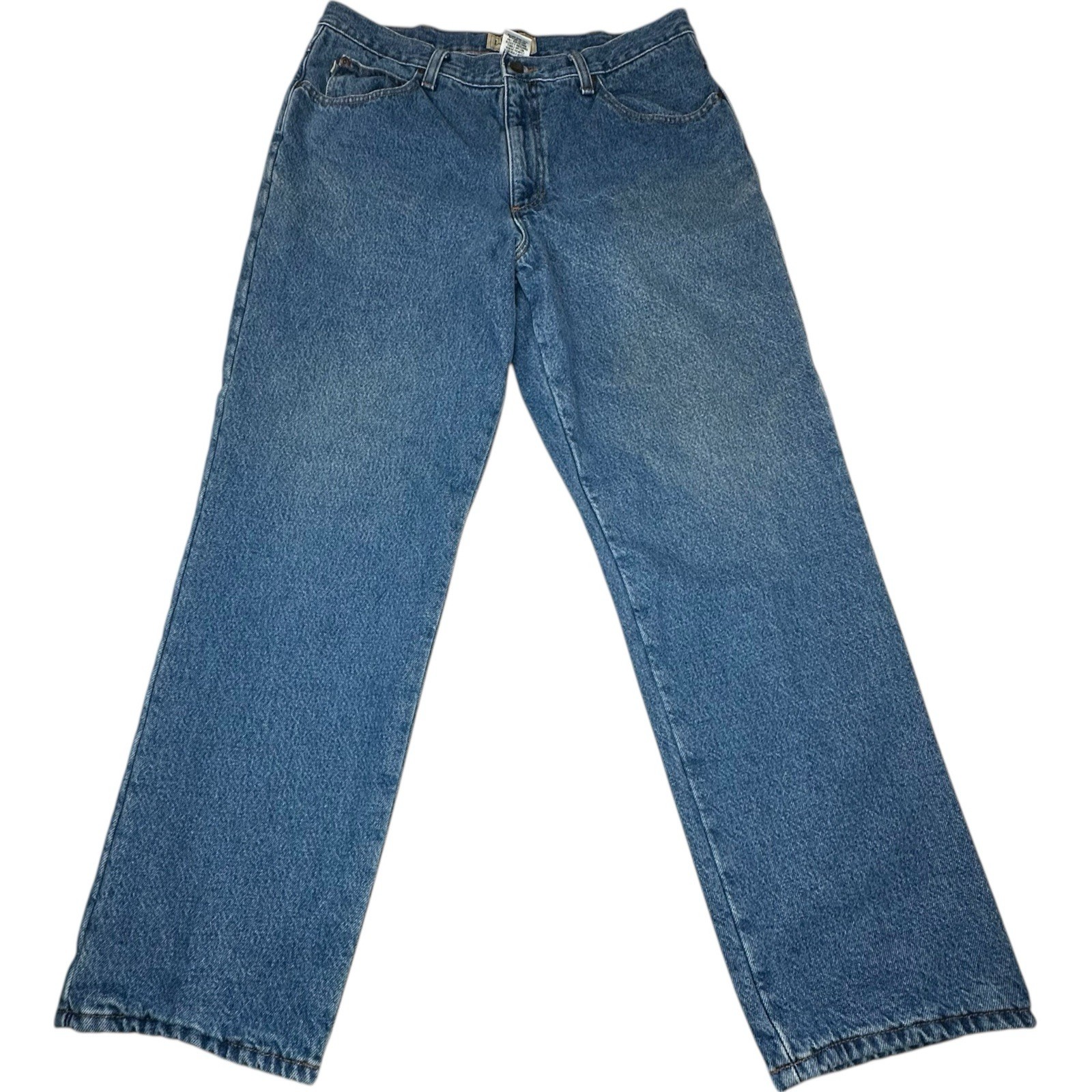 LL Bean Classic Fit Flannel Lined Denim Straight Jeans Mens 35x30 Fits 34x29