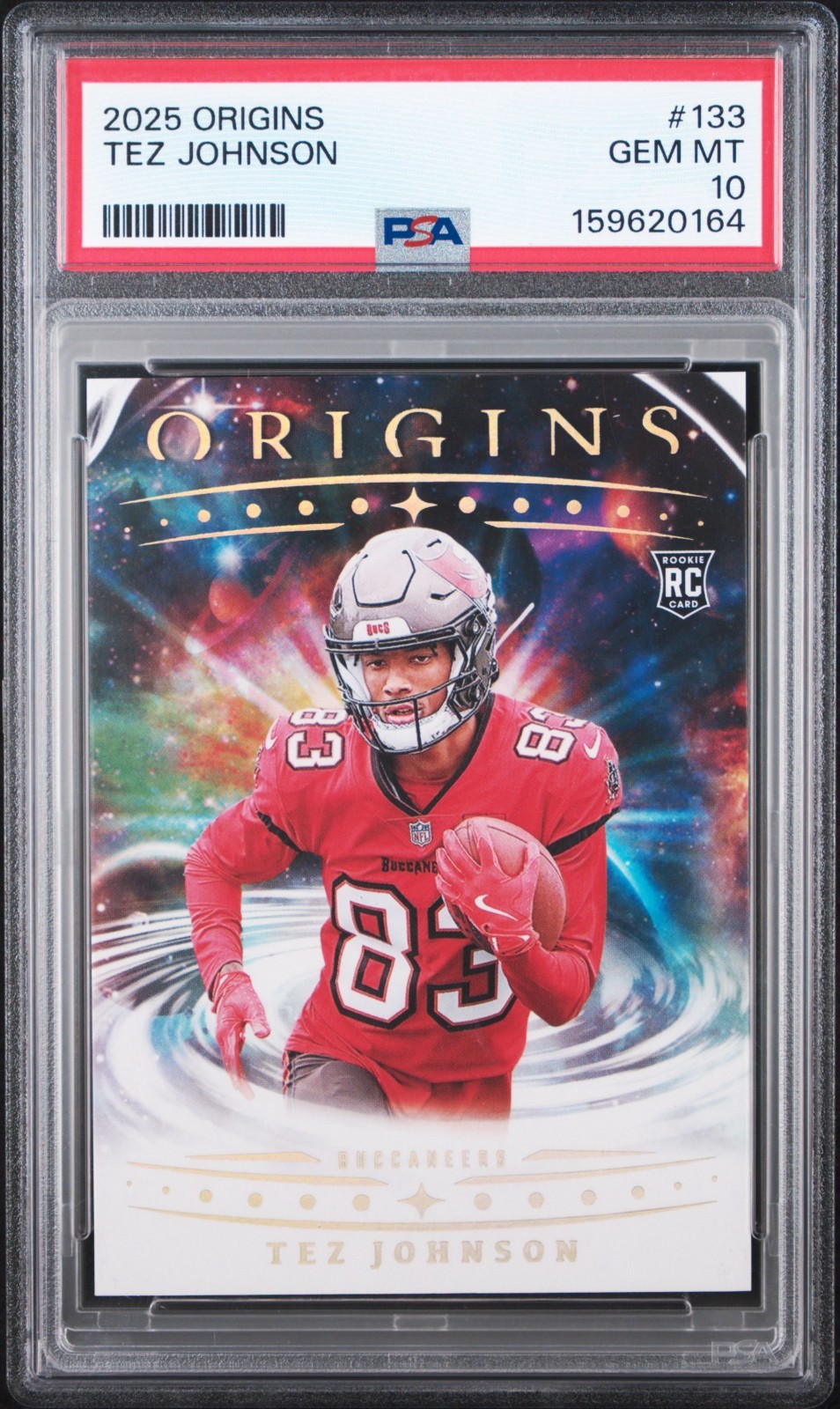 2025 Panini Origins Tez Johnson #133 RC Rookie PSA 10 POP 1