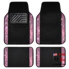 Bling Diamond Car Floor Mat Shining Rhinestones Carpet, Sparkly Pink Diamond