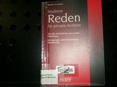 Moderne Reden für private Anlässe Samson, Rembert von :