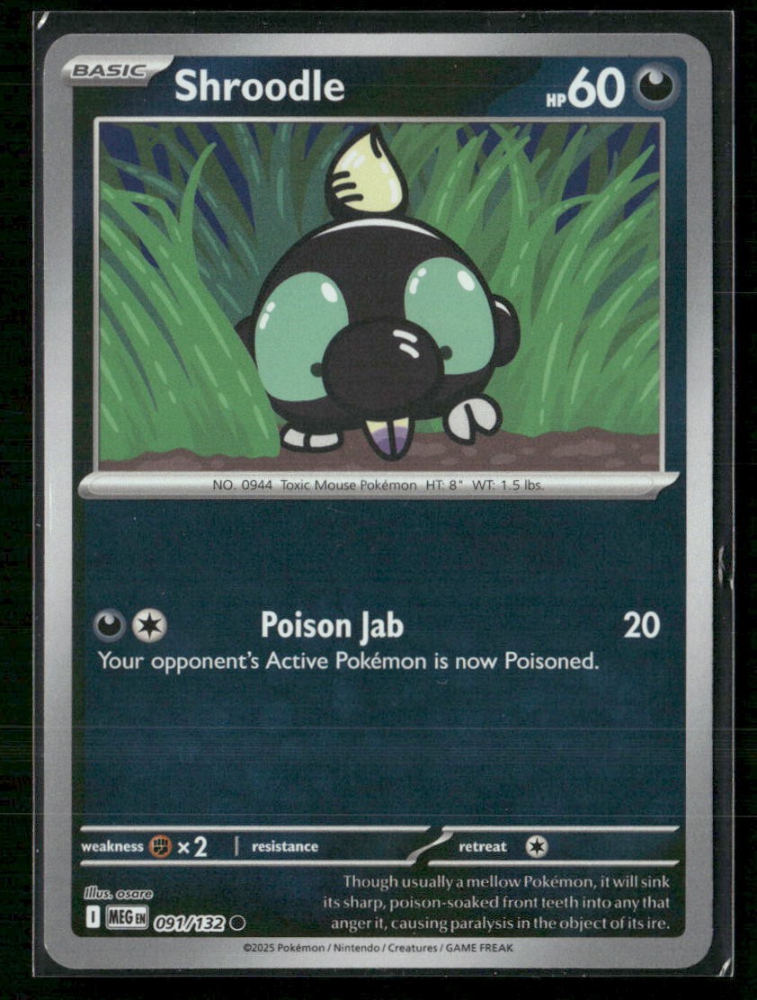 Shroodle - ME01: Mega Evolution 091/132 Reverse Holo NM