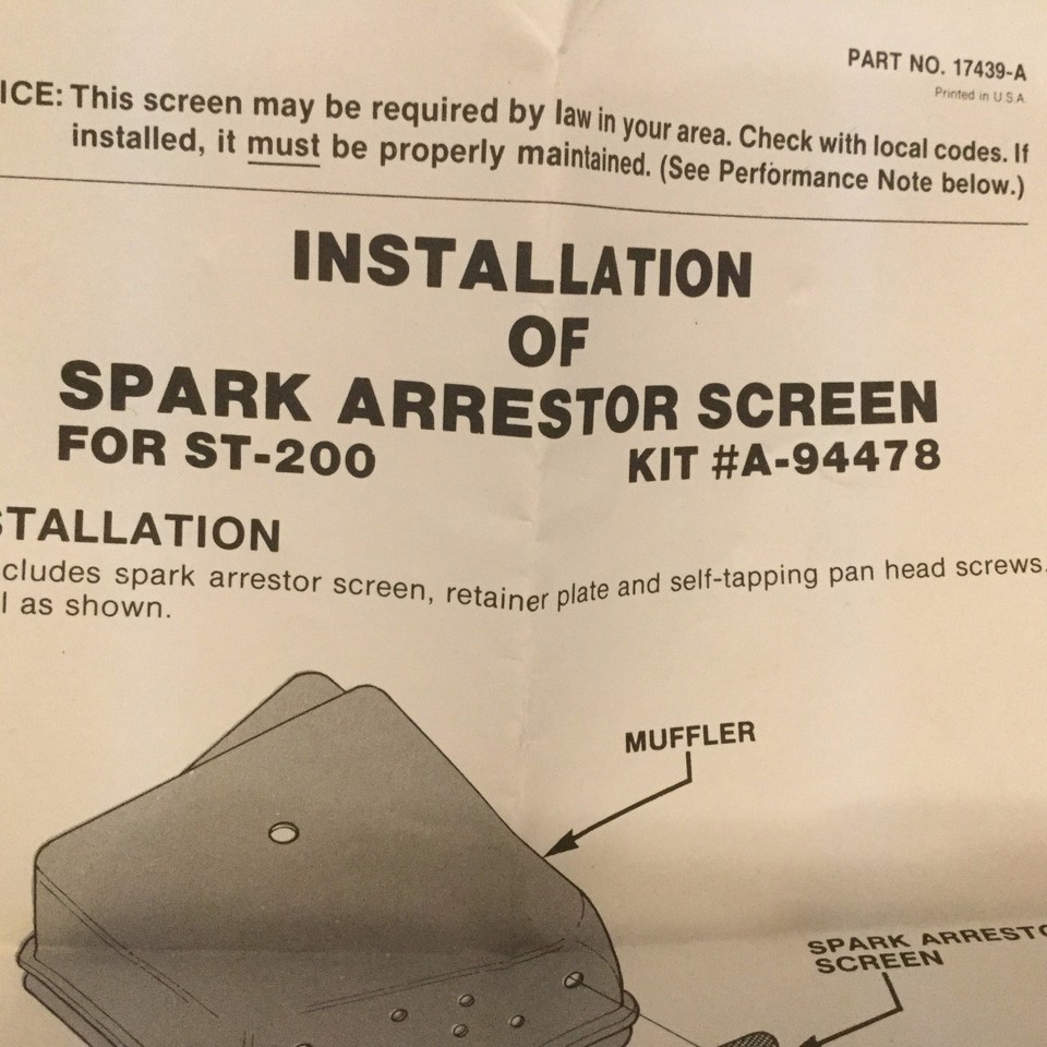 Genuine Homelite Ryobi Trimmer Spark Arrestor Screen Kit A94478 for