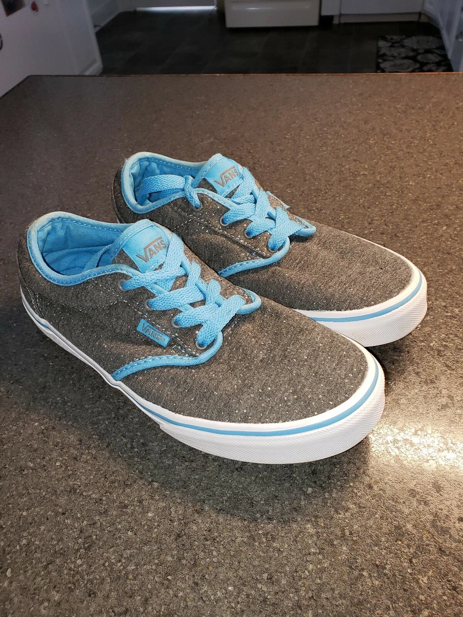 Women s Vans Sneakers Gray Blue Missy Size 6.0 Cushy Insoles EUC