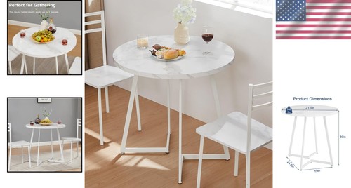 Elegant Compact 31.5'' Round Table for 2-4 - Suitable for Dining or Conference - Picture 2 of 9