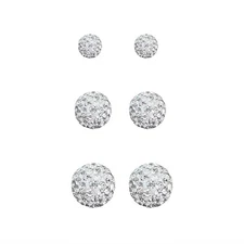 Minimalist CZ Cluster Small Ball Stud Earrings for Women Girls 925 Sterling S...
