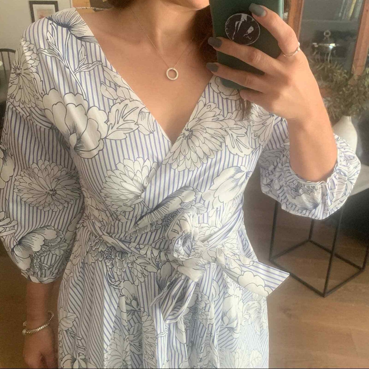 ALEXIA ADMOR FLORAL WRAP DRESS BLUE AND WHITE WOMENS SZ 6 | eBay