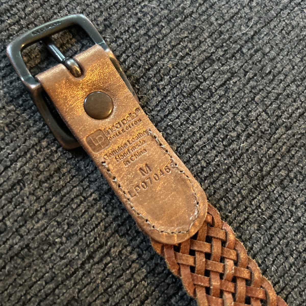 Linea Pelle Brown Braided Leather Belt with Brass Hardware Vintage LINEA PELLE Women main image 4