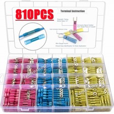 810PCS Heat Shrink Ring Lug Welded Wire Connectors Waterproof Crimp Terminal Kit