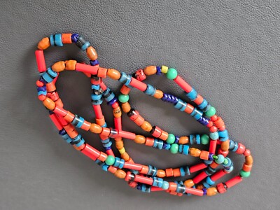 Handmade African Tuareg Trade Beads Necklace Jewelry Gypsy Bohemian Boho  Hippy