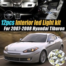 12pc Super White Car Interior Led Light Kit Pack For 2007-2008 Hyundai Tiburon