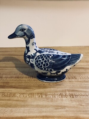 La Dolce Vita Blue Scroll Collection By JJG Designs Ceramic Duck