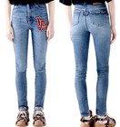 GUCCI⚡️"LA" embroidered patch logo ink stamp faded denim skinny jeans size 25 — photo 4