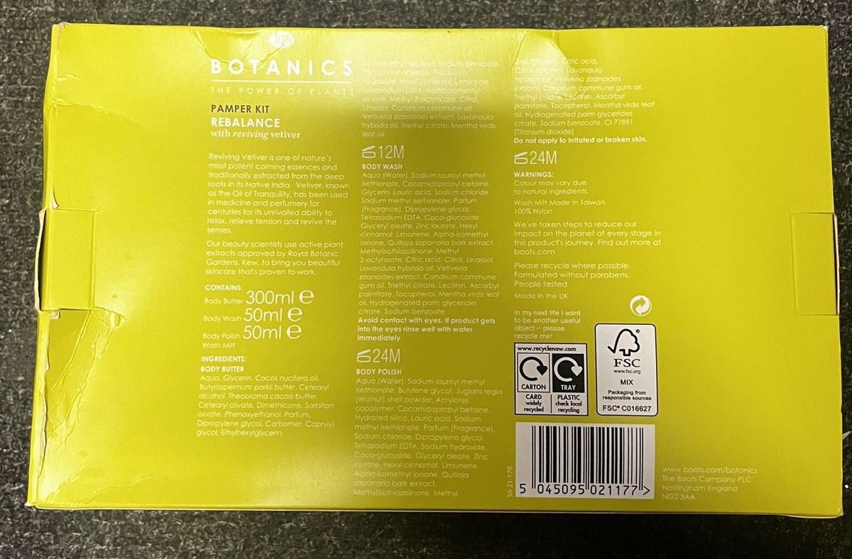 Boots Botanics Pamper Kit Rebalance Box Slightly Damaged UK