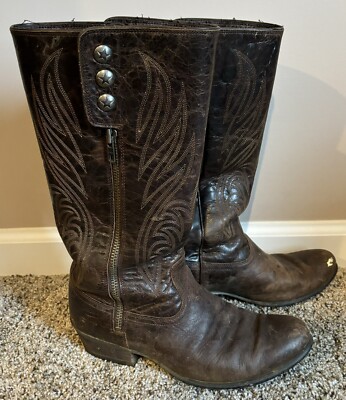Ariat Uproar Chocolate Chip Riding Leather Boots Zip Size 9.5B Style 10012885