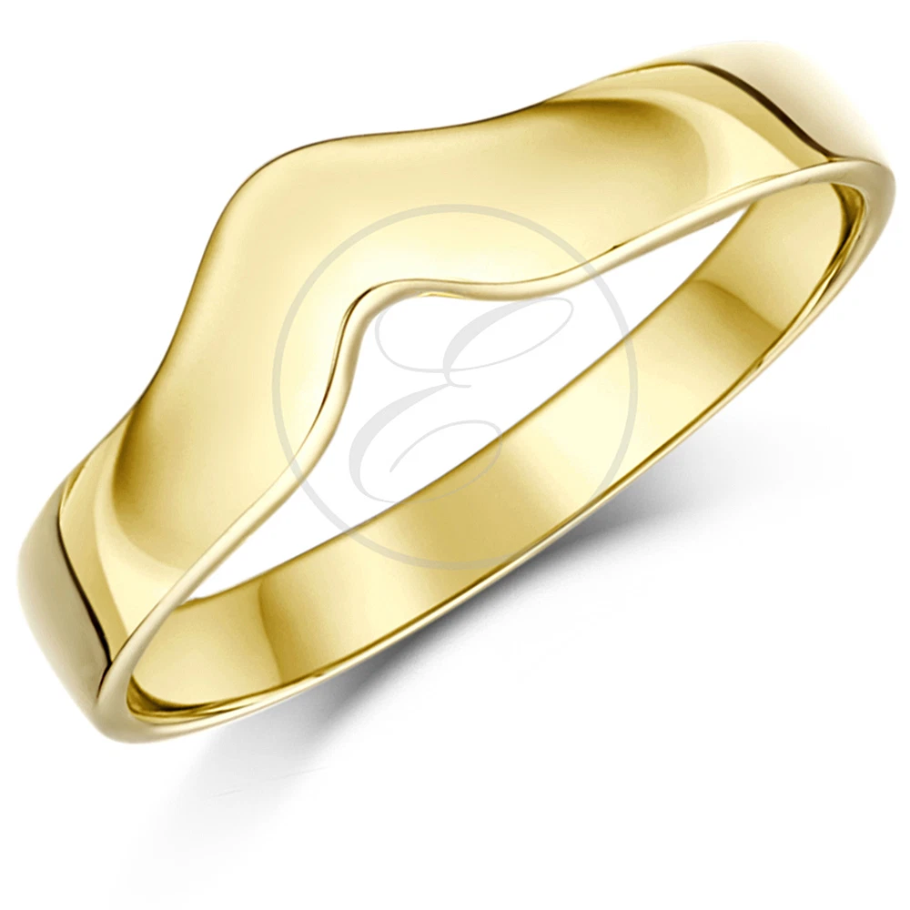 Curved wishbone wedding ring deals