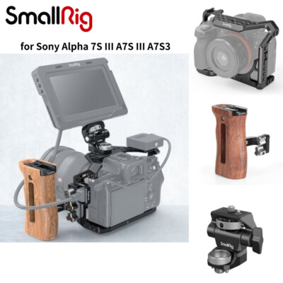SmallRig A7S3 Cage Kit for Sony Alpha 7S III A7S III Camera with Wooden  Handle