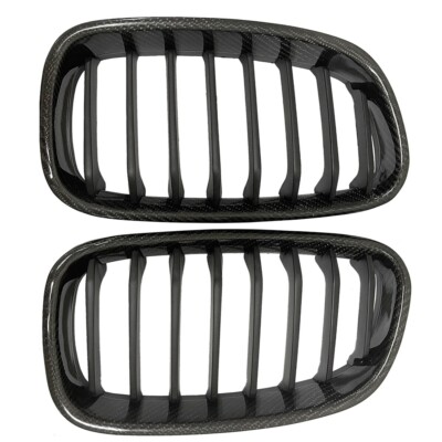 Gloss Real Carbon Fiber Front Grilles Grille Fits 15-18 F20 F21 LCI M135i HB