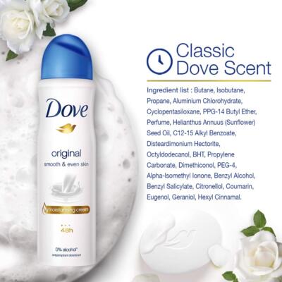 6 Packs Of Dove Original Anti Perspirant Deodorant Spray For Fresh 150 Ml - View #8