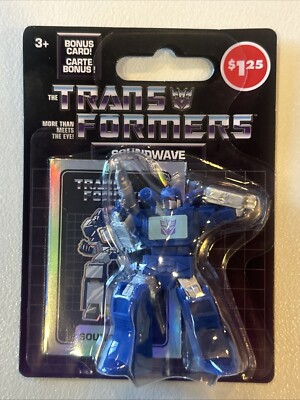 Transformers Soundwave Figure 2.5'' With Bonus collector  Card Decepticon Blue