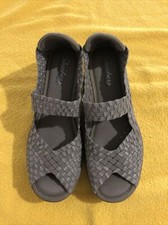 Skechers Tan Beige Weave Open Toe Wedge Sandals Shoes Women  s 6.5