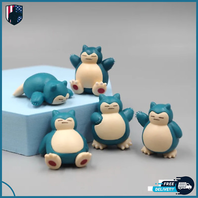 5 Pcs Mini Snorlax Figures Set - Snorlax Toys - Cute Snorlax Decorations