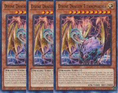 Yugioh - Divine Dragon Titanomakhia x 3 - 1st Edition LP - Free Holographic  Card