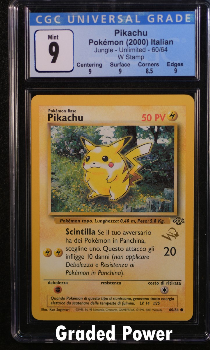 Jungle Unlimited Italian Pikachu CGC 9 W Stamp ITALIAN (9144) 60