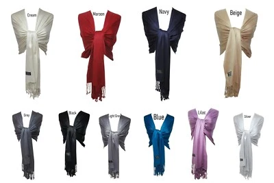 New Silky Feel Pashmina Shawl Scarf Wrap Beautiful Colours lot/ Multi buy/ Unit