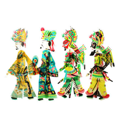 4x Chinese Shadow Play Puppet Leather Romantic Story of Three Kindoms Piying