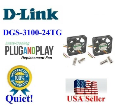 2x new Quiet Replacement Fans for D-Link DGS-3100-24TG