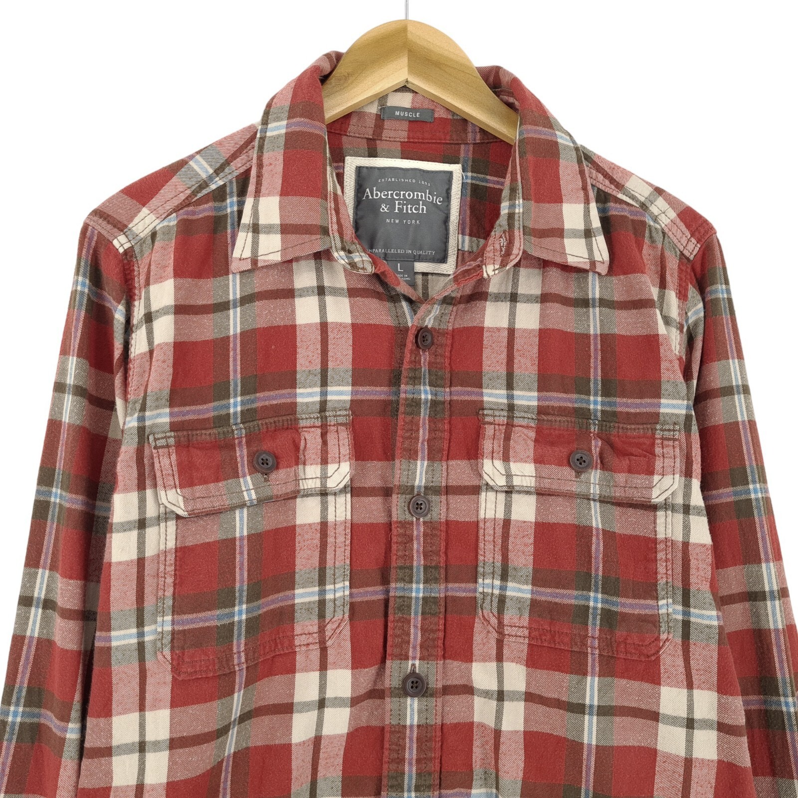 Vintage Abercrombie & Fitch Hemd Herren Lumberjack Flanell Langärmelig