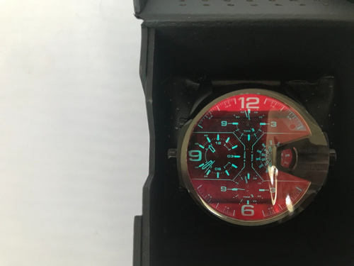 NEU AUTHENTISCHE DIESEL UBER CHIEF SCHWARZ IRISIERENDER CHRONOGRAPH HERREN DZ7446 UHR - Bild 3 von 7