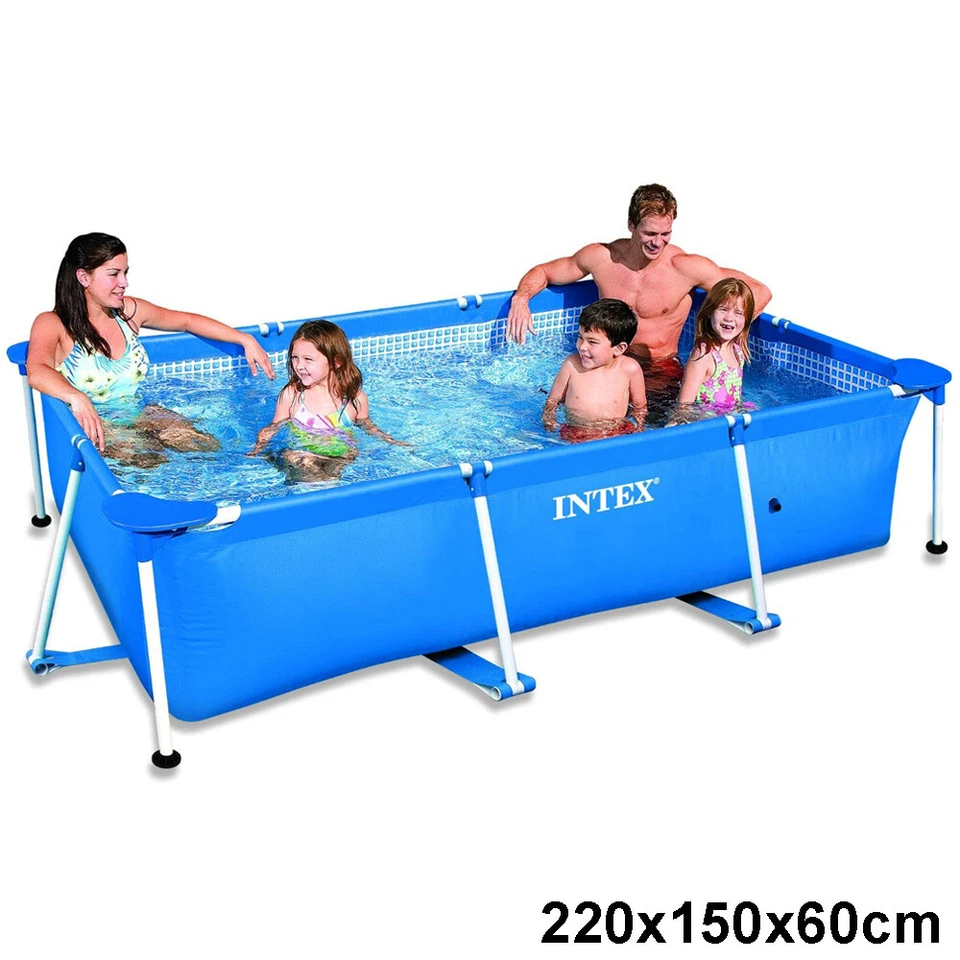 INTEX Family Swimming Pool Frame Rechteck Schwimmbecken Planschbecken
