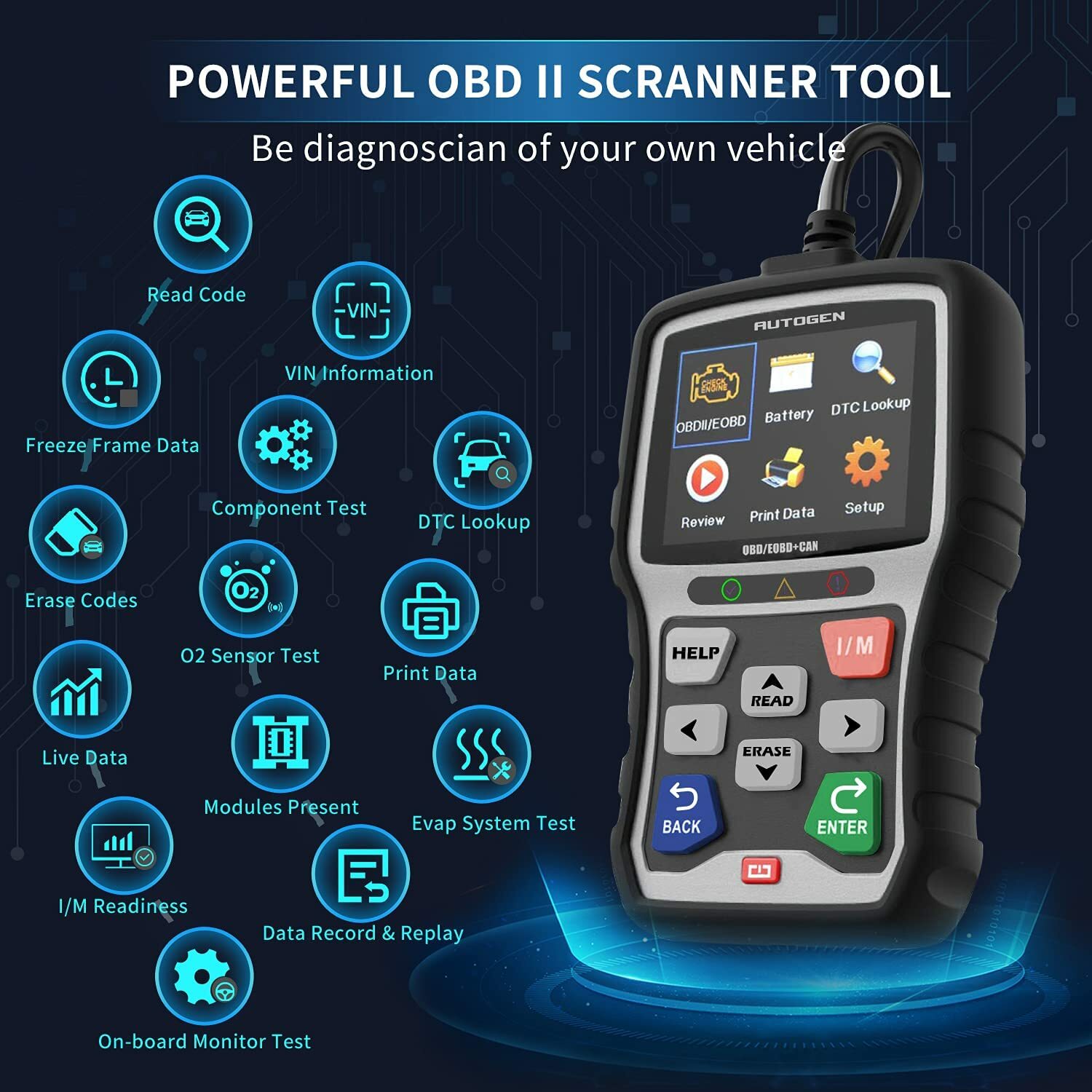 Automotive OBD2 Scanner OBDII Code Reader Car Check Engine Fault Diagnostic Tool-image