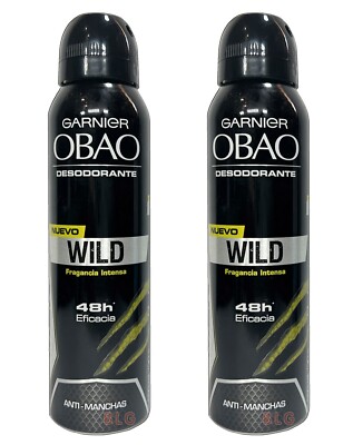 Garnier OBAO WILD Fragrant Scented Deodorant Antiperspirant Anti-Stain Spray 2Pk