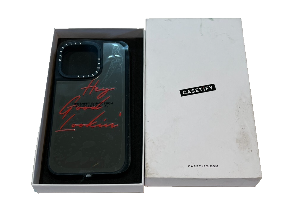 Casetify Mirror iPhone 16 Pro Case with MagSafe in Silver Black - Hey Good Looking-image