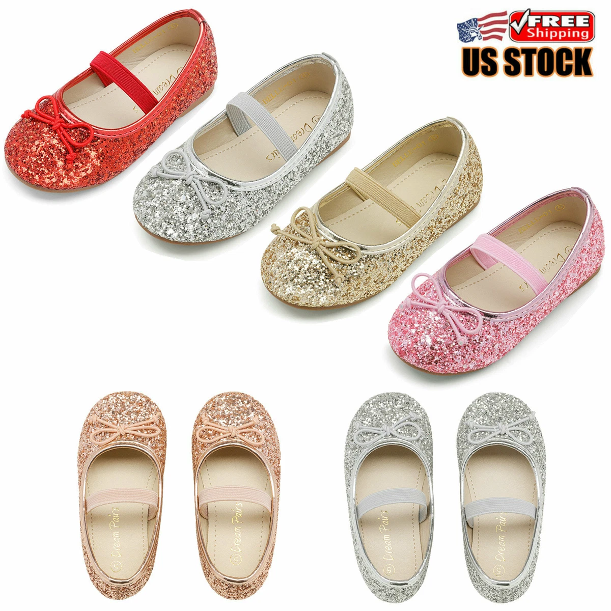 Dream Pairs Girls Kids Mary Jane Shoes Ballerina Flat Shoes Party